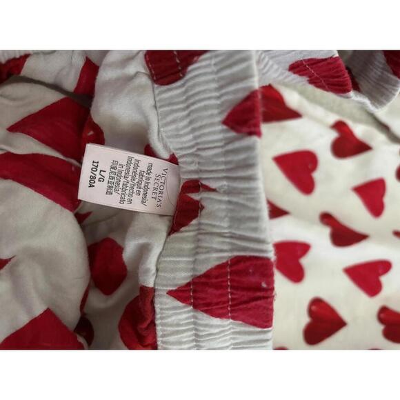 Victoria's Secret Heart Print Button-Up Sherpa Lined PJ Set - Picture 7 of 8